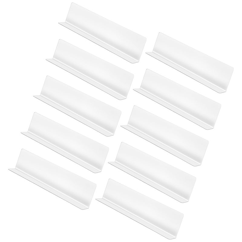 10pcs l على شكل مقاطعات الرف على شكل منظمي PVC واضحين لرفوف السوبر ماركت لتجزئة المتاجر تعرض اللوحة الشفافة للوصول السريع والتنظيم الفعال (غير المغنطيسي) - Image 3