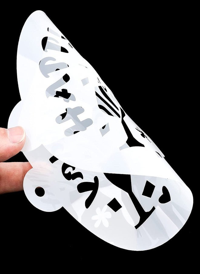 CONNECTWIDE Plastic Cake Baking Stencils Tool Kit, Set of 8, Transparent - Image 2