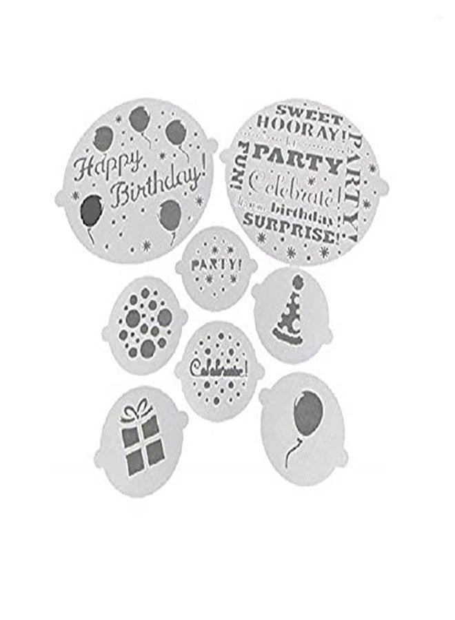 CONNECTWIDE Plastic Cake Baking Stencils Tool Kit, Set of 8, Transparent - Image 3