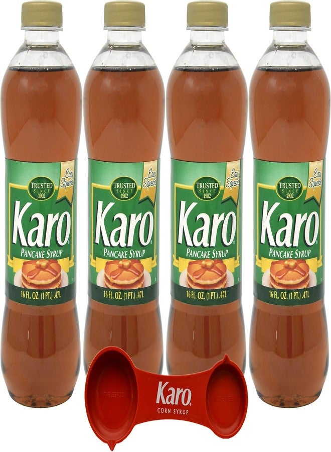 Karo Pancake Syrup, 16 fl oz (Pack of 4) with Karo Measuring Spoon - Image 1