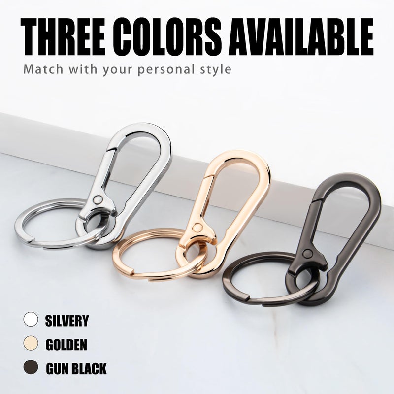 Wikavanli Metal Keychains Keyring Key Chain Ring Clip Holder Organizer for Home Car Keys Key Finder Women Men (2, Gold Black) - Image 4