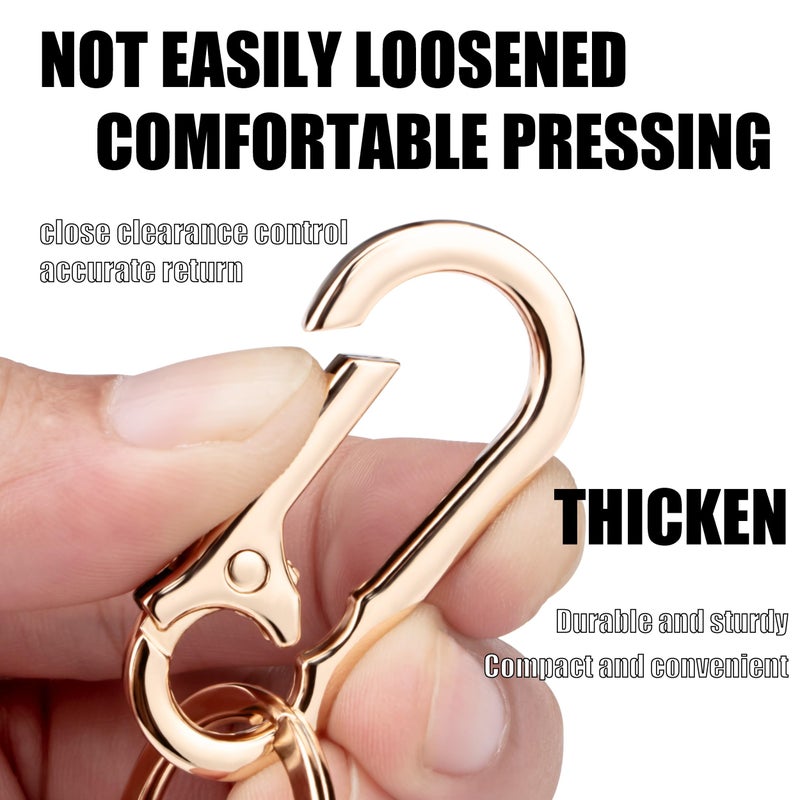 Wikavanli Metal Keychains Keyring Key Chain Ring Clip Holder Organizer for Home Car Keys Key Finder Women Men (2, Gold Black) - Image 2