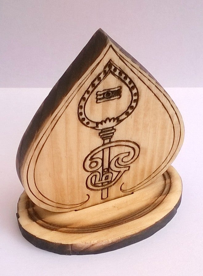 Craftman Wood Wooden Temple, Car, Desk Om, 3.25 x 2.5 x 1.5 inches, Yellow, Aqua - Image 5