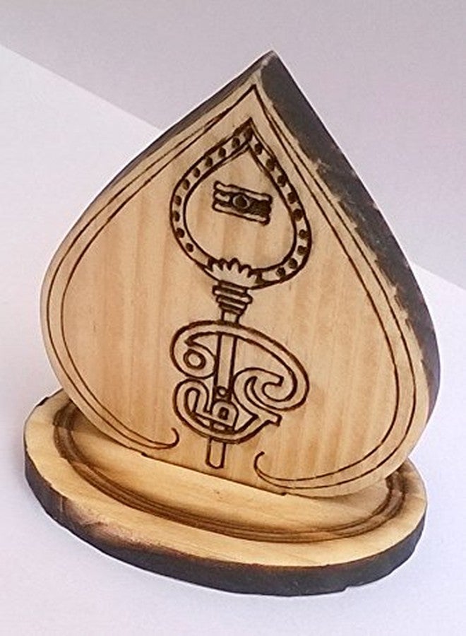 Craftman Wood Wooden Temple, Car, Desk Om, 3.25 x 2.5 x 1.5 inches, Yellow, Aqua - Image 3