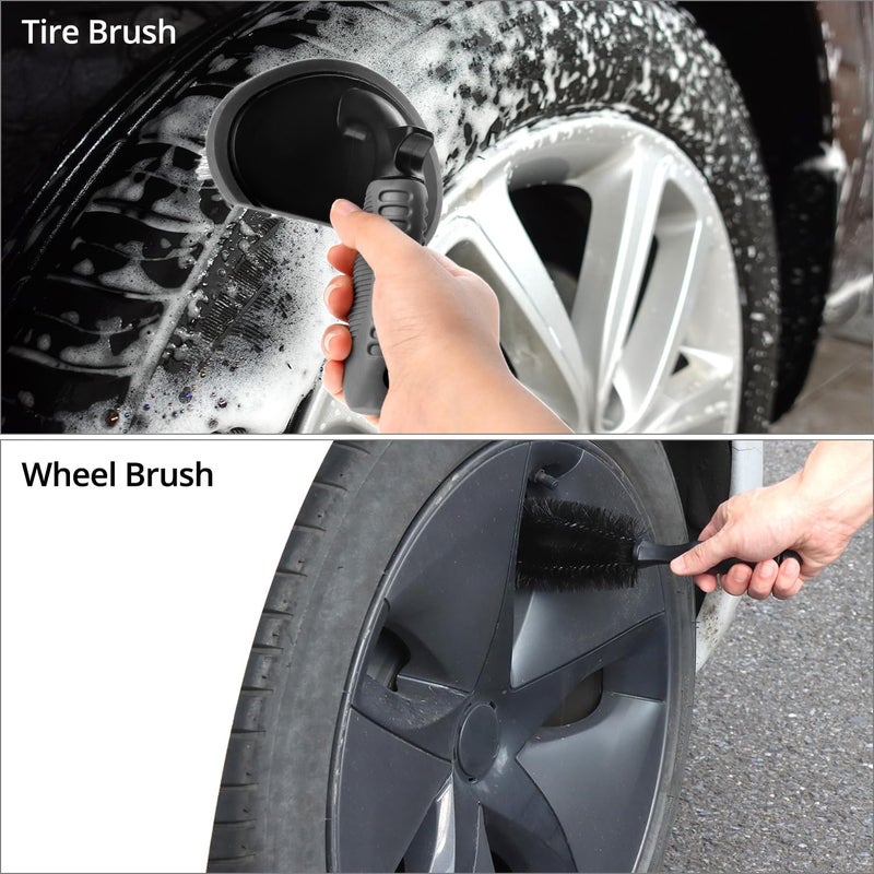 QWORK 15 Piece Complete Car Cleaning Kit for Rims, Interior and Paint with Tool Box - Image 5