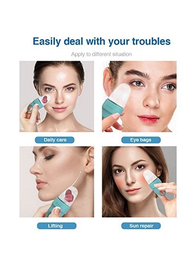 PASNOWFU - Small Ice Face Roller Ice Cube Eyes And Neck Brighten Skin & Enhance Your Natural Glow Reusable Facial Treatment To Tighten & Tone Skin & Depuff The Eye Area Cryotherapy For Face (Blue) - Image 1