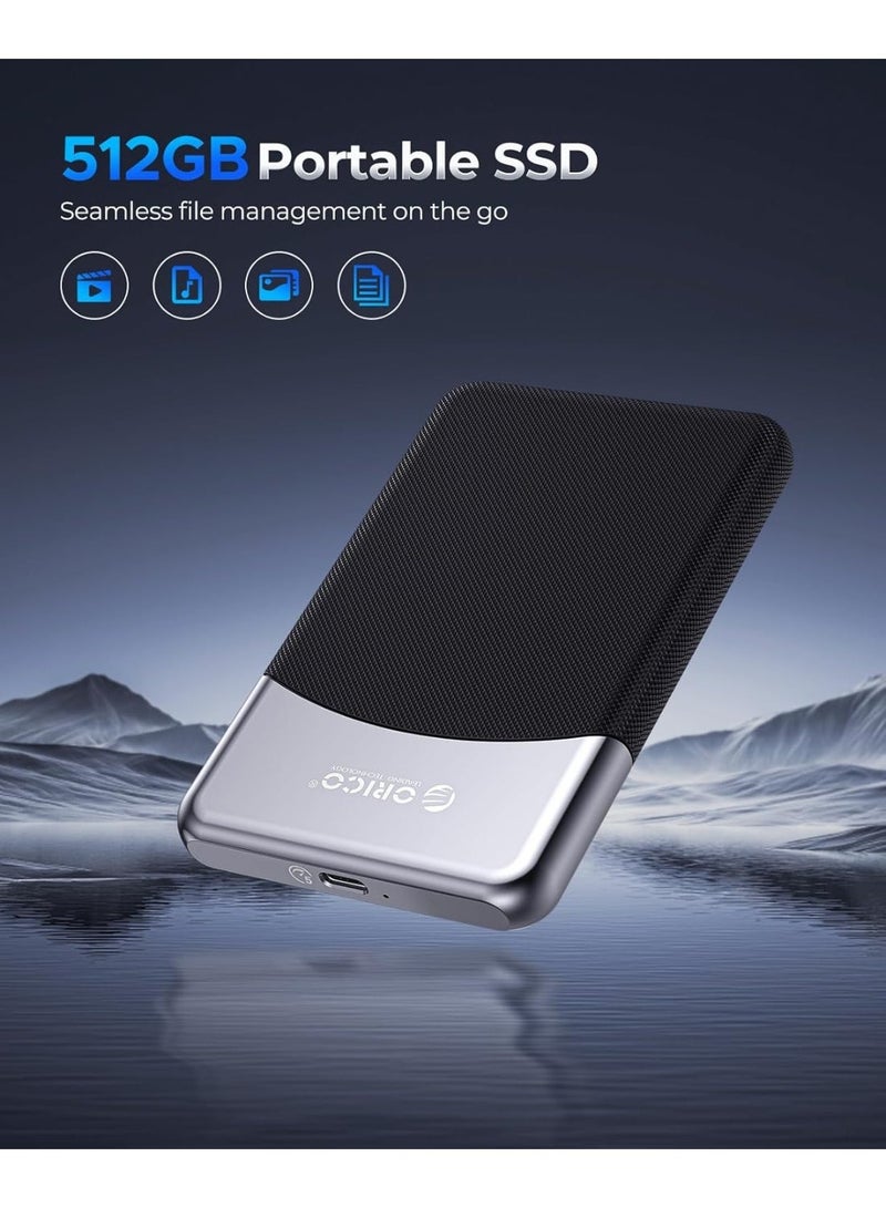 ORICO 512GB External SSD with 2 in 1 USB C Cable, Portable Solid State Drive USB 3.2 Gen 1 Up to 460MB/s, Dust and Drop Resistance, Reliable Storage for USB-C Smartphone, PC, Tablet, Labtop - M25PRO - Image 4