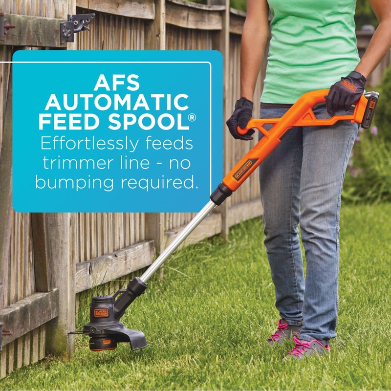 BLACK+DECKER 20V MAX String Trimmer Edger Cordless, 10-Inch Electric Weed Wacker with Automatic Feed Spool Kit (LST201) - Image 4