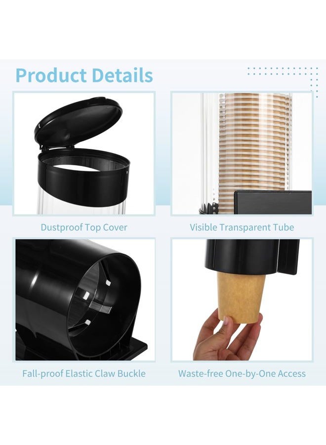TIMCORR Disposable Paper Cup Dispenser, Wall-Mounted Cup Organizer for Water Coolers, Pull-Type Paper Cup Holder with Adhesive and Screws, Compatible with 7oz-12oz Cups - Image 4