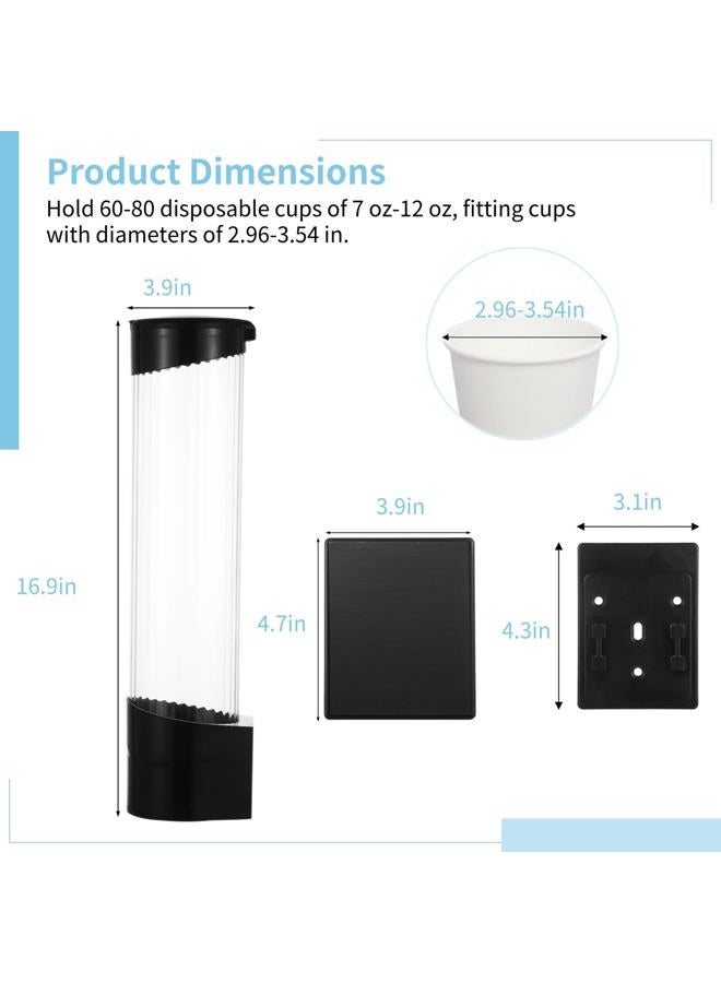 TIMCORR Disposable Paper Cup Dispenser, Wall-Mounted Cup Organizer for Water Coolers, Pull-Type Paper Cup Holder with Adhesive and Screws, Compatible with 7oz-12oz Cups - Image 5