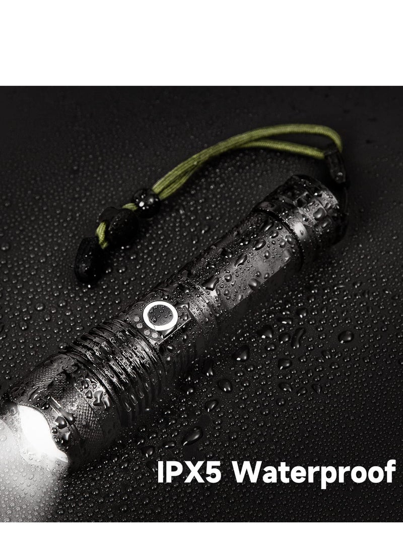 Rechargeable LED Flashlights, Super Bright Zoomable Flashlight with 5 Modes, Adjustable High Lumens IP53 Waterproof Torch Light, Handheld Light with 26650 Battery Camping Outdoor Emergency - Image 4