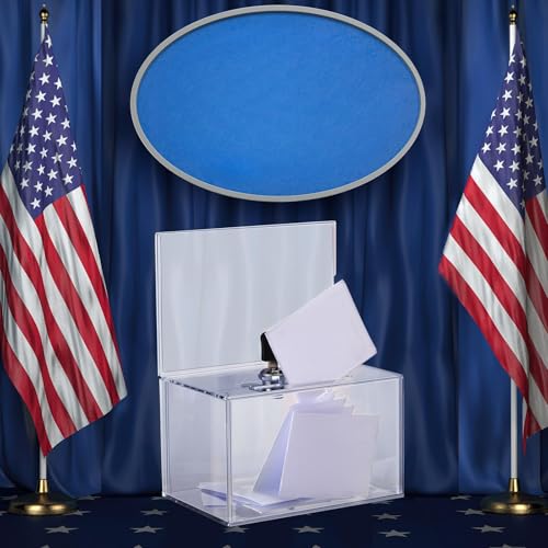 Tuanse 4 Pcs Acrylic Donation Box for Fundraising with Lock and Sign Holder, Clear Donation Box Suggestion Ballot Raffle Boxes Jar Tip Ticket Storage for Voting Charity, 6.1 x 4.3 x 3.8 inch(Clear) - Image 5