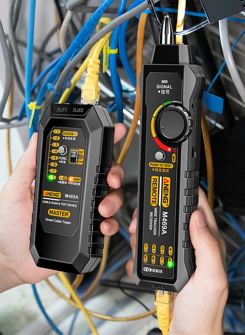 أنينج محدد كابلات الشبكة M469A أداة متعددة الوظائف لاكتشاف الكابلات أداة اختبار مضادة للتداخل لتحديد نقطة الانكسار في خط الشبكة والتحقق من الخط - Image 4