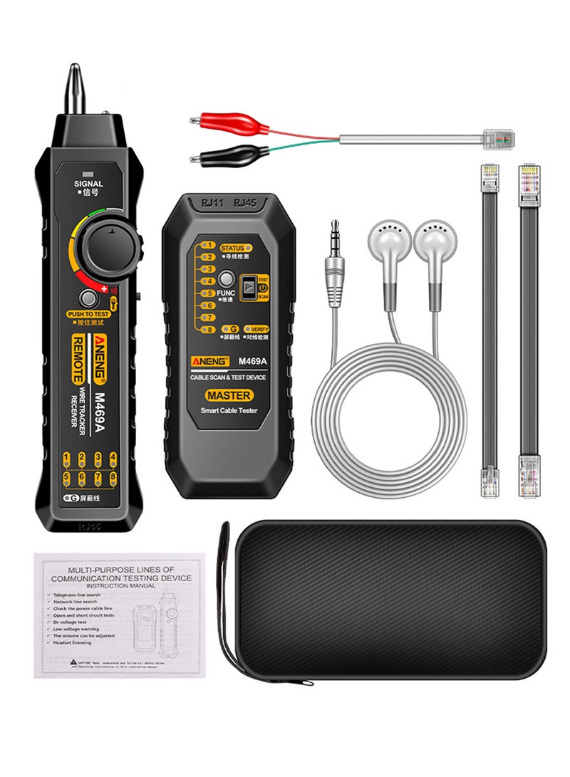 أنينج محدد كابلات الشبكة M469A أداة متعددة الوظائف لاكتشاف الكابلات أداة اختبار مضادة للتداخل لتحديد نقطة الانكسار في خط الشبكة والتحقق من الخط - Image 1