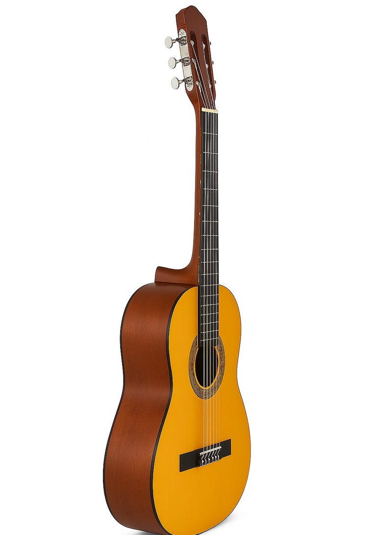 Megarya 39” Classical Guitar for Beginners – Full-Size Classical Acoustic Guitar with Nylon Strings, Ideal for Learners and Students, Includes Carry Bag – Natural Yellow Finish - Image 3