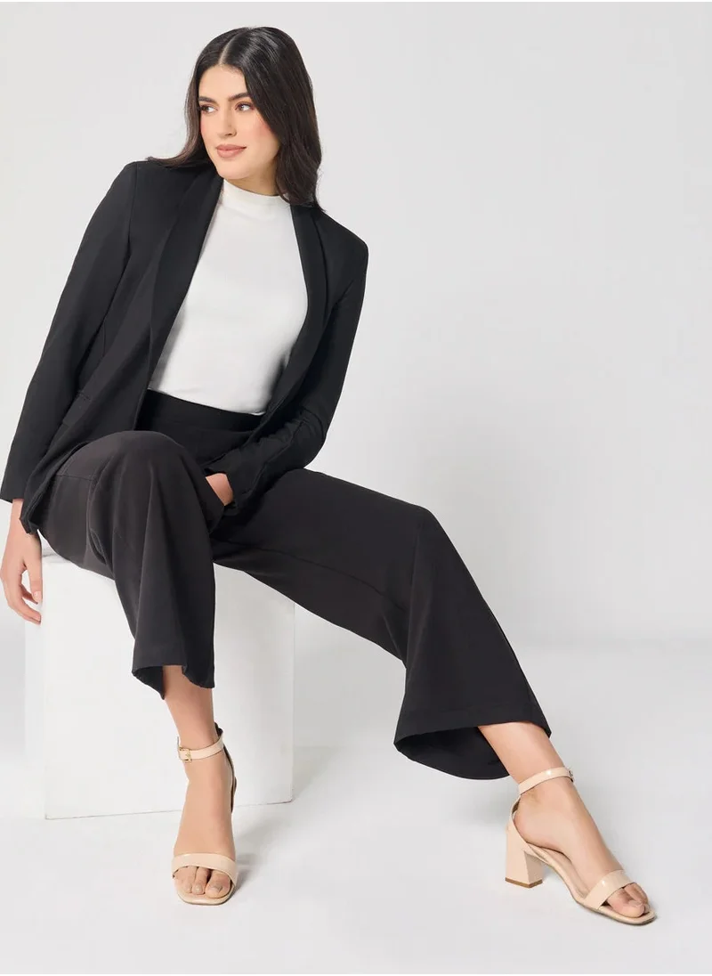 Zigzag Black Oversized Every Day Blazer
