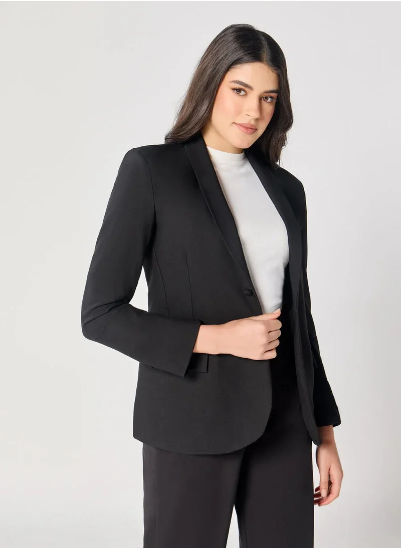 Zigzag Black Oversized Every Day Blazer