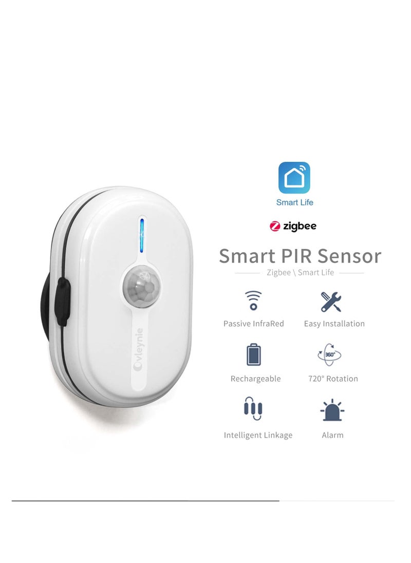SYOSI - Motion Sensor Fit for Smart Life Zigbee 3.0, Rechargeable Motion Detector Sensor PIR, for Home Security Work with Smart Life Devices Build-in Tuya Smart Life APP (Tuya Smart Life Zigbee Hub Required) - Image 1