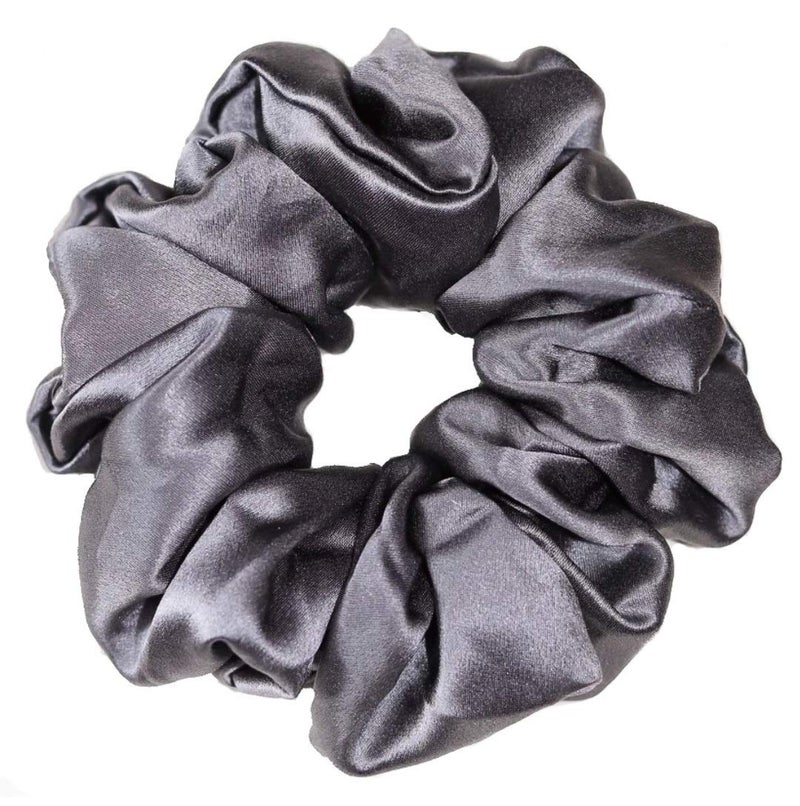 IBDA LuxeLimited Edition Premium Pack of 05 Silk Hair Scrunchies Ponytail Holder Handmade with Bobble Hair Tie RubberElastic Head Band Accessories Adjustable Size - Image 4