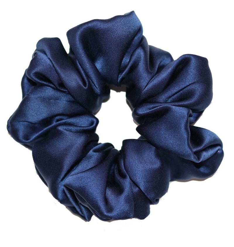IBDA LuxeLimited Edition Premium Pack of 05 Silk Hair Scrunchies Ponytail Holder Handmade with Bobble Hair Tie RubberElastic Head Band Accessories Adjustable Size - Image 5