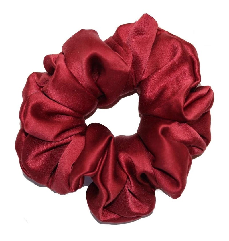 IBDA LuxeLimited Edition Premium Pack of 05 Silk Hair Scrunchies Ponytail Holder Handmade with Bobble Hair Tie RubberElastic Head Band Accessories Adjustable Size - Image 3