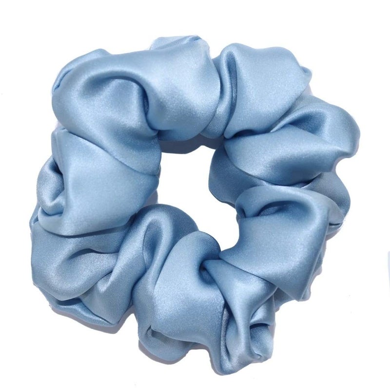 IBDA LuxeLimited Edition Premium Pack of 05 Silk Hair Scrunchies Ponytail Holder Handmade with Bobble Hair Tie RubberElastic Head Band Accessories Adjustable Size - Image 2