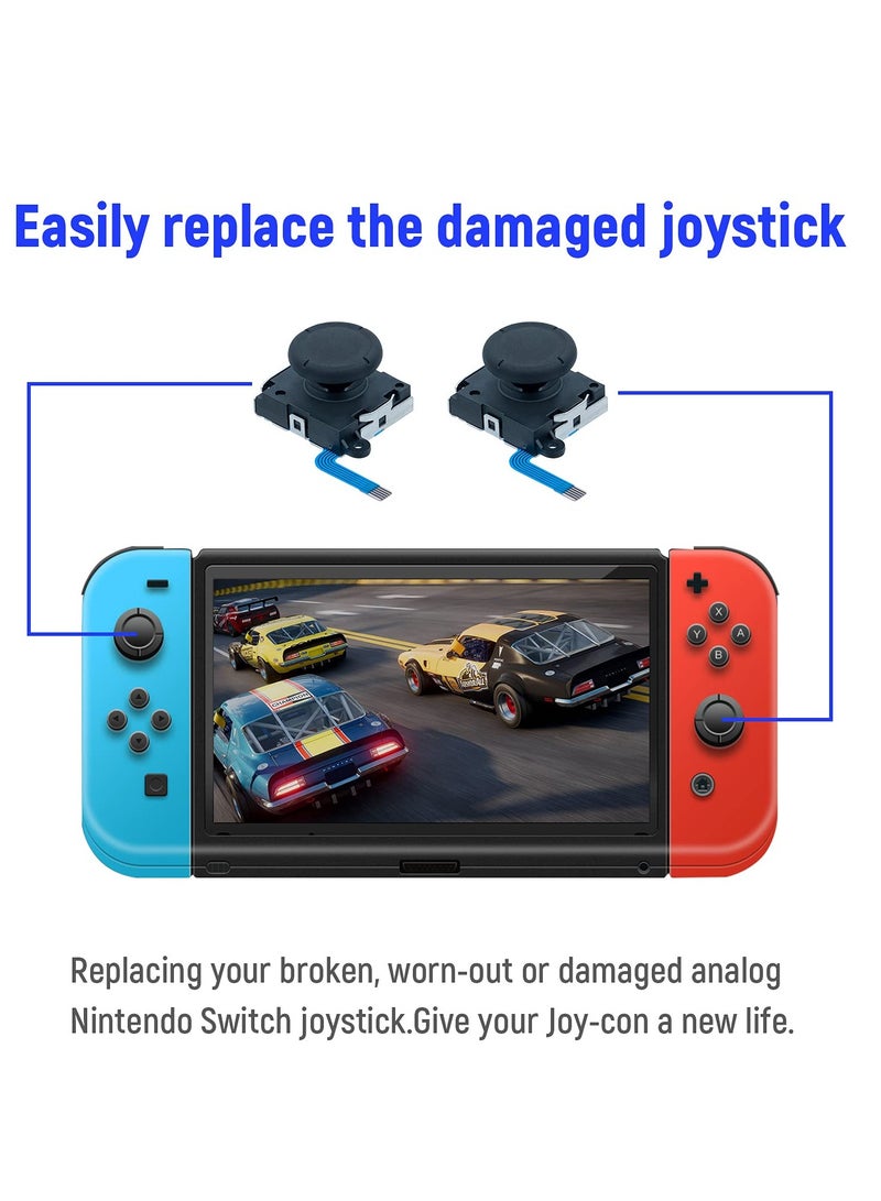 Generic Joystick Replacement Parts for Nintendo Switch Joycon, 18-Pack Replacement Repair Kit for NS Joy-Con with Screwdriver Opening Tool, 3D Left and Right Analog Joystick, Charge Port Slider  - Image 3