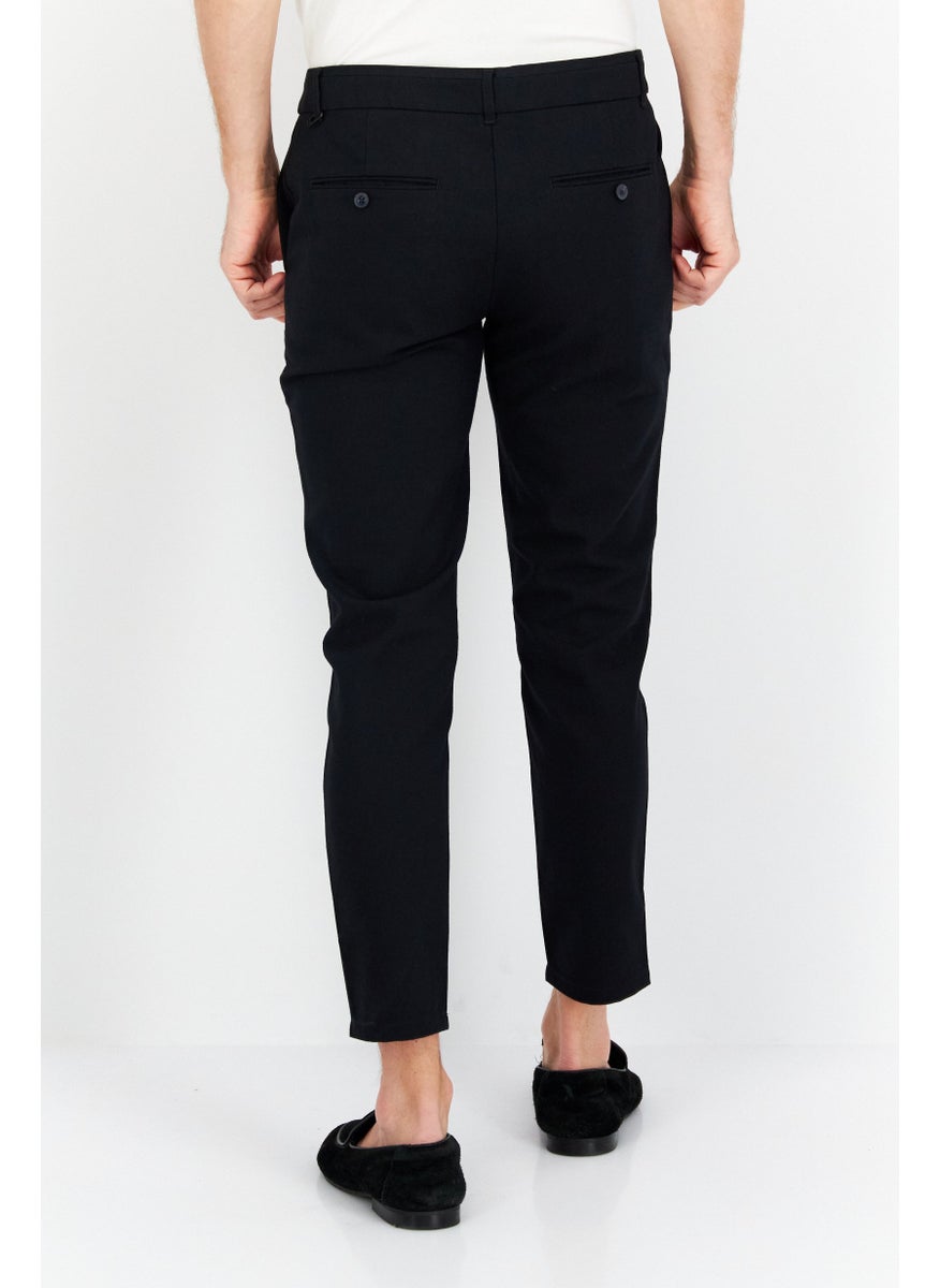 Selected Homme Men Carrot Fit  Solid Chino Pants, Dark Navy  - Image 3