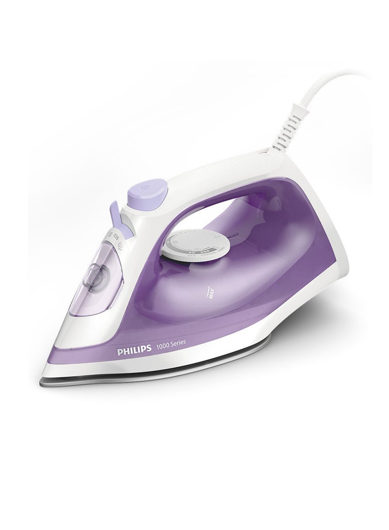 Philips 1000 Series Steam Iron With Non-Stick Soleplate And Variable Steam Setting To Remove Wrinkles Efficiently,Continuous Steam Up To 20G/Min 90G Of Steam Boost,Slim Tip Soleplate 1.1 kg 1800 W DST1020/36 Purple - Image 1