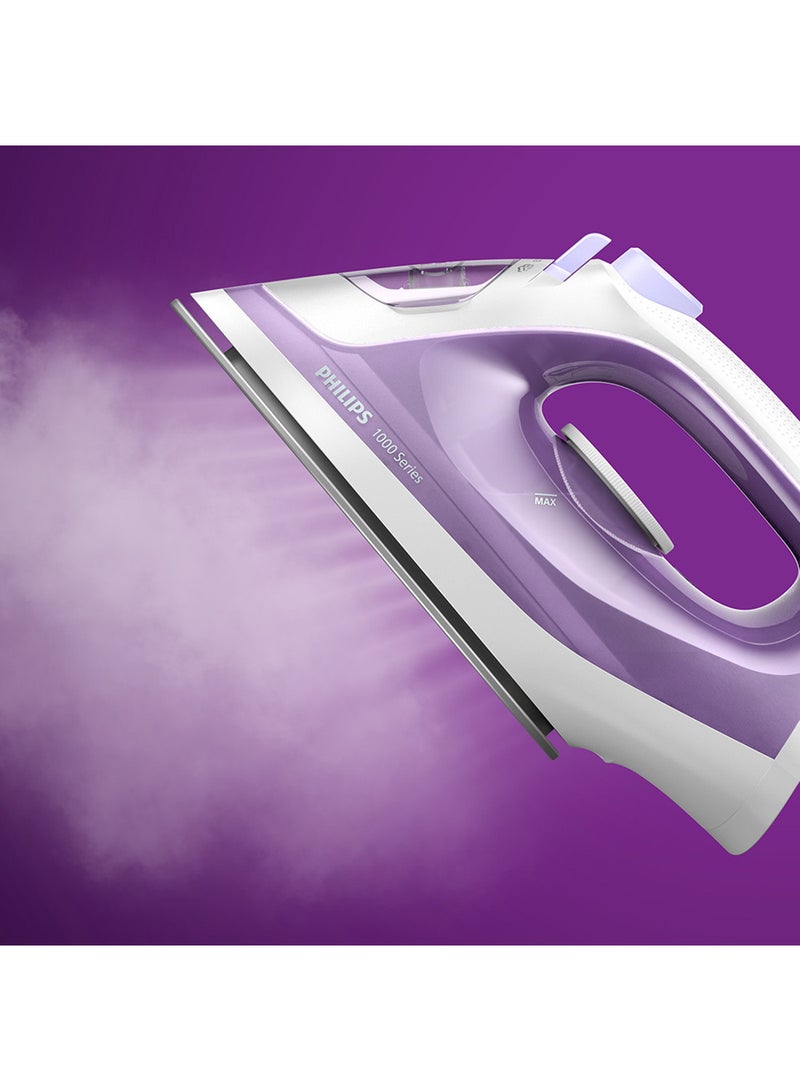 Philips 1000 Series Steam Iron With Non-Stick Soleplate And Variable Steam Setting To Remove Wrinkles Efficiently,Continuous Steam Up To 20G/Min 90G Of Steam Boost,Slim Tip Soleplate 1.1 kg 1800 W DST1020/36 Purple - Image 4