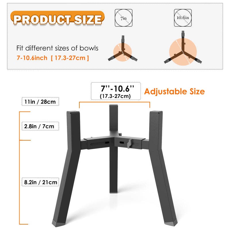 TIDANT 2Pack Elevated Dog Bowl Stand for Large Dogs, Adjustable Width 7-10.6", Raised Food Water Bowl Stand, Bowl NOT Included - Image 3