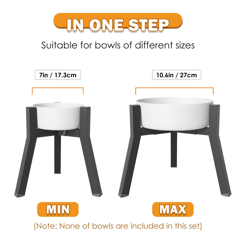TIDANT 2Pack Elevated Dog Bowl Stand for Large Dogs, Adjustable Width 7-10.6", Raised Food Water Bowl Stand, Bowl NOT Included - Image 2
