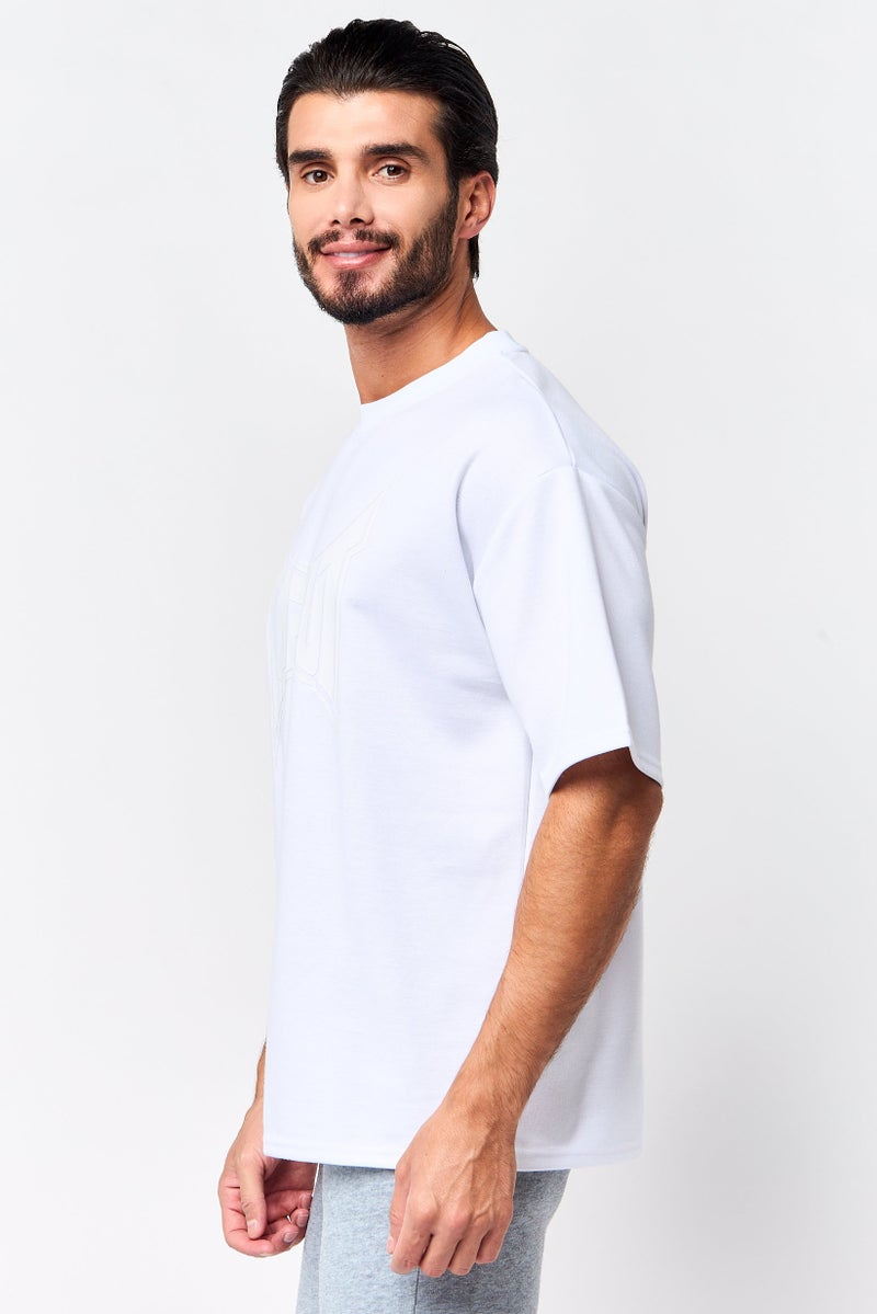 TapouT Men Sportswear Fit Short Sleeve Outdoor T-Shirt, White - Image 3