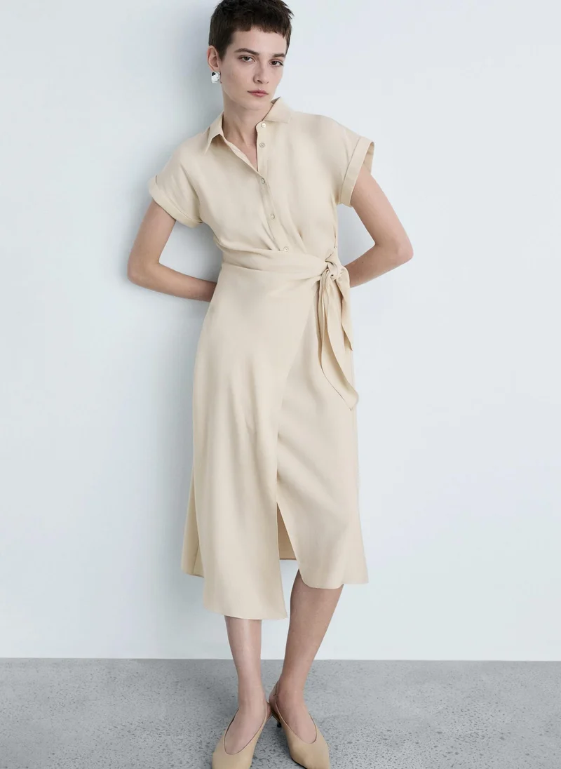 مانجو Wrap Shirt Dress