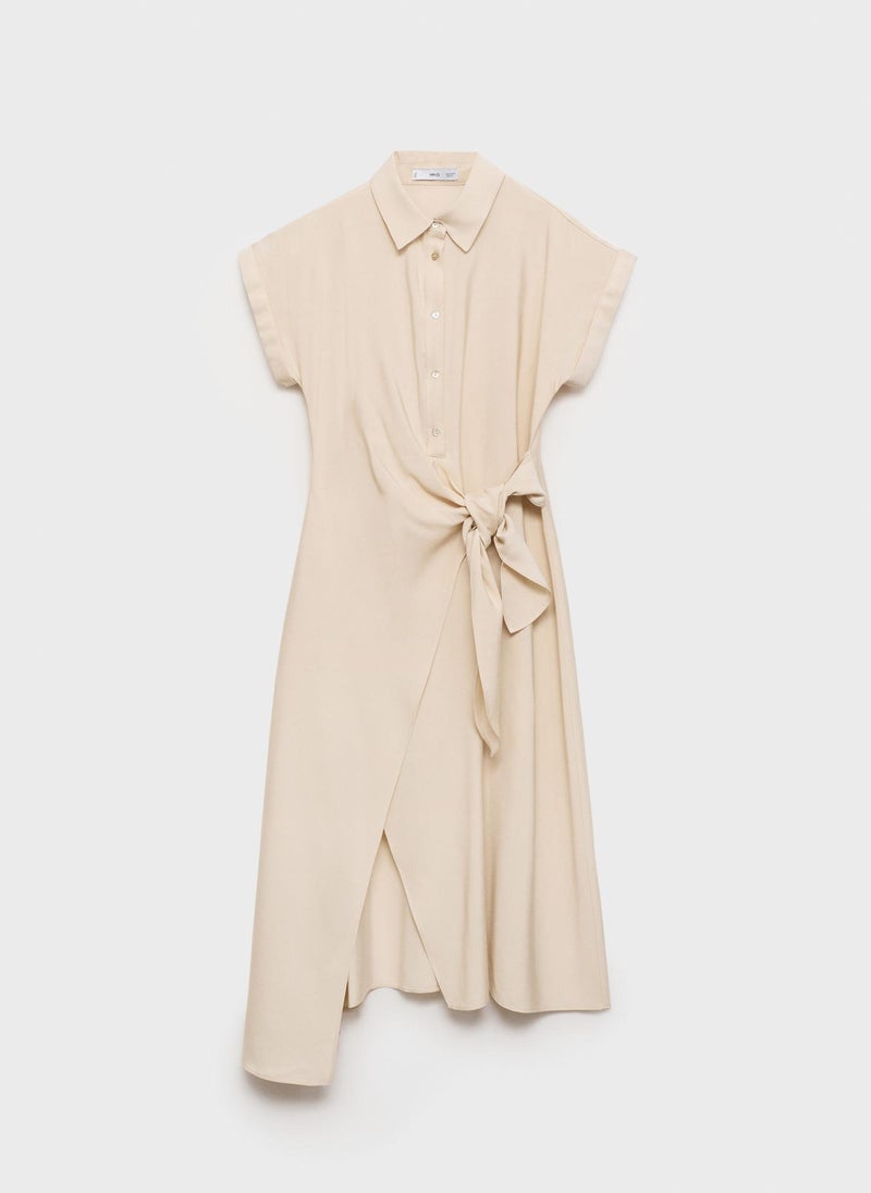 MANGO Belted Shirt Midi Dress  - Image 5