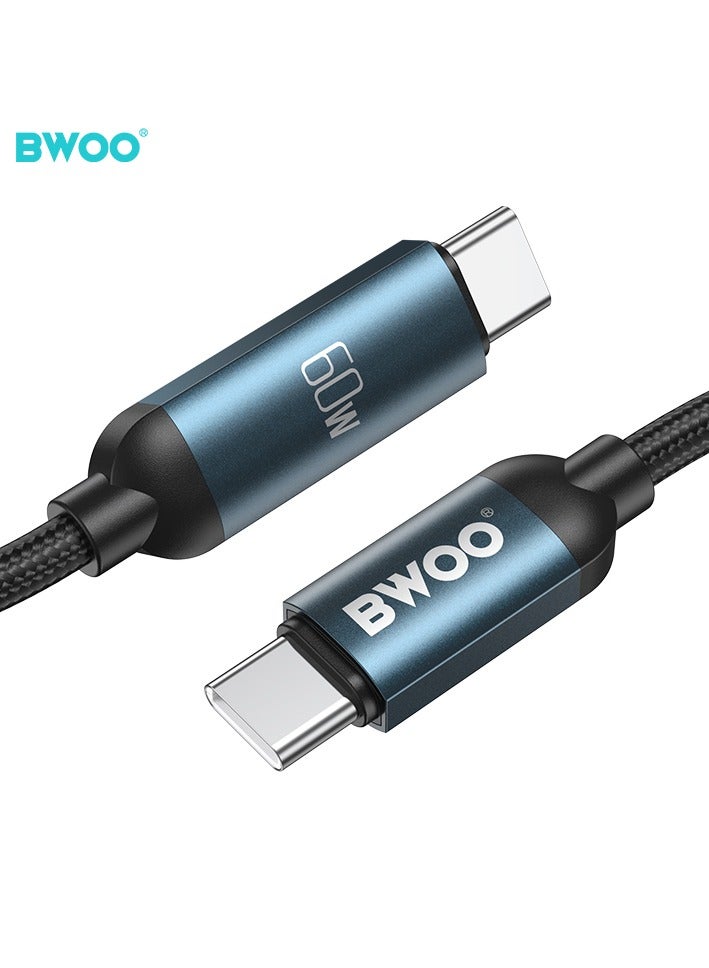 BWOO Type-C To Type-C Fast Charging Data Cable Black - Image 3