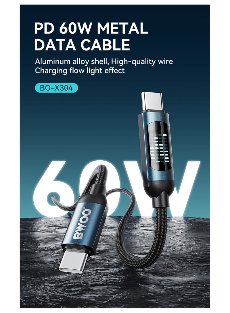 BWOO Type-C To Type-C Fast Charging Data Cable Black - Image 4