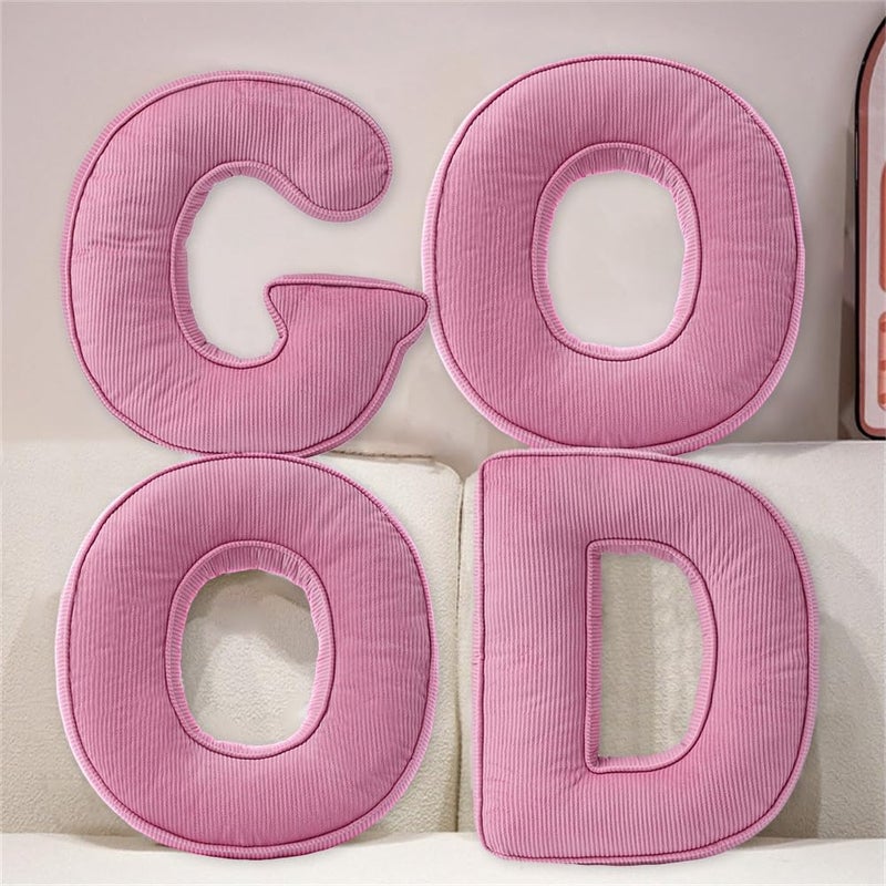 Shapeazy Pink Letter Plush Pillow, Letter Hugging Throw Pillows, Decorative Corduroy Initial Letter Shaped Throw Pillows, Letter Pillows English Alphabet A to Z for Sofa Bedroom Living Room Decor (K) - Image 2