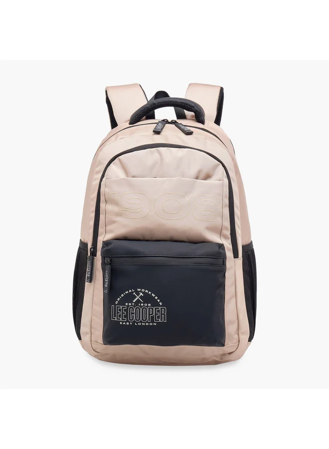 Lee Cooper Boys Logo Print Backpack with Adjustable Straps and Zip Closure - 18x33x47 cm