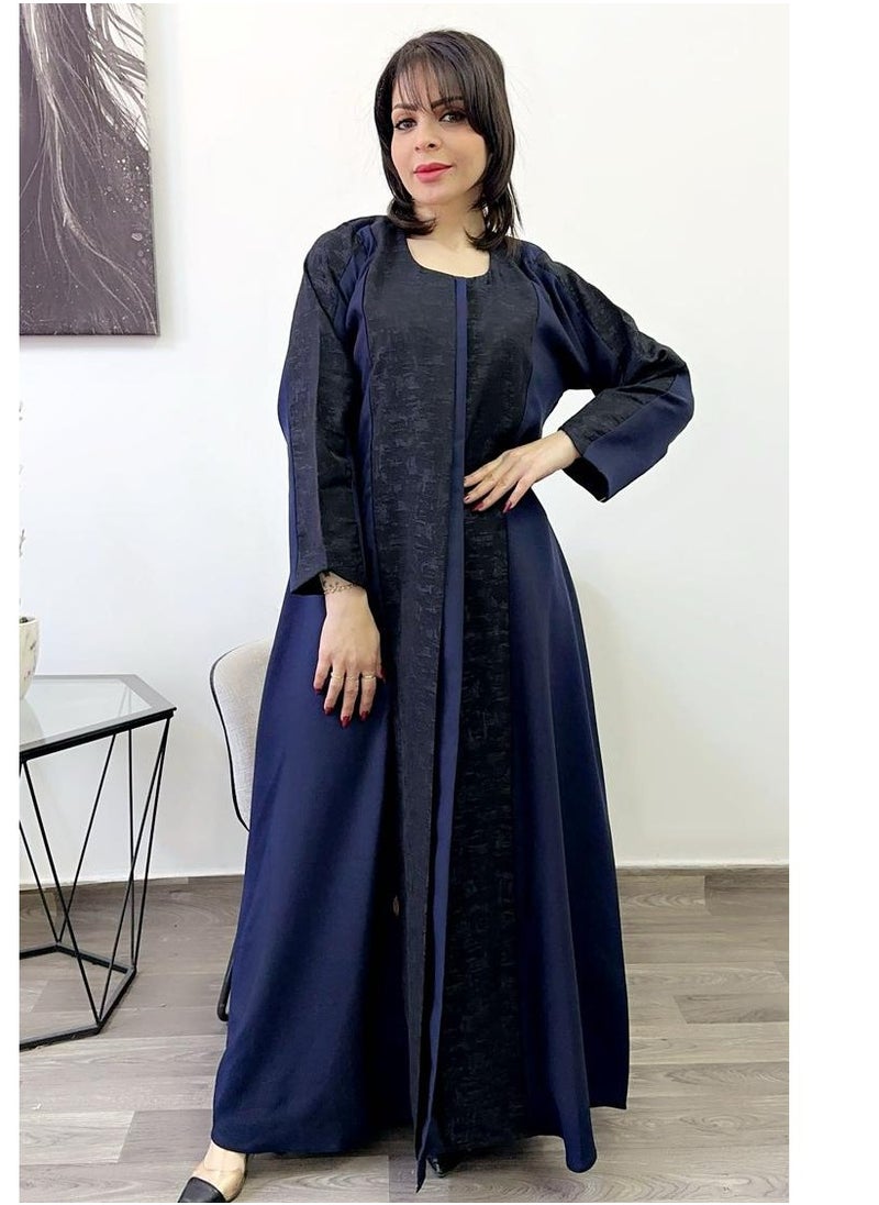 Fashionline عباية بتصميم فريد ورقبة دائرية مثبتة باللون الأزرق الداكن - pzsku/Z6DBDAE958BD359C243B8Z/45/_/1709716243/5f10a2b8-3e4a-4e29-a603-24676fed153f