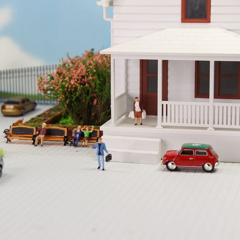 Evemodel HO Scale 1:87 Standing Seated Passenger People Painted Figures for Model Train Layout (30PCS) - Image 3