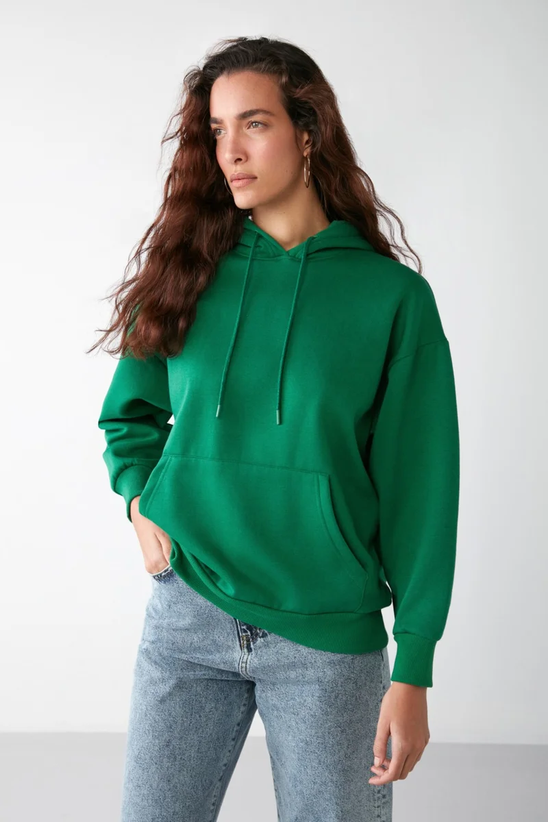 GRIMELANGE Ida Basic Oversize Green Sweatshirt