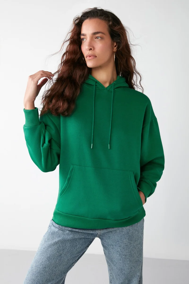 GRIMELANGE Ida Basic Oversize Green Sweatshirt