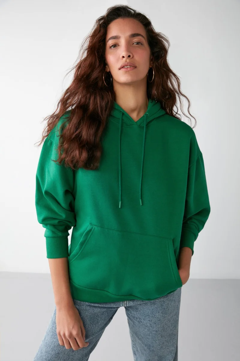GRIMELANGE Ida Basic Oversize Green Sweatshirt