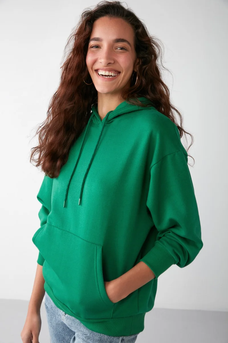 GRIMELANGE Ida Basic Oversize Green Sweatshirt