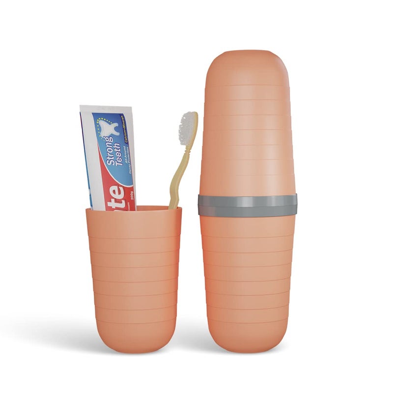 NEYU Plastic Toothbrush And Toothpaste Holder For Bathroom | Travel Toothbrush Case Cover |Toiletry And Cosmetic Holder (Multicolor) - Image 1