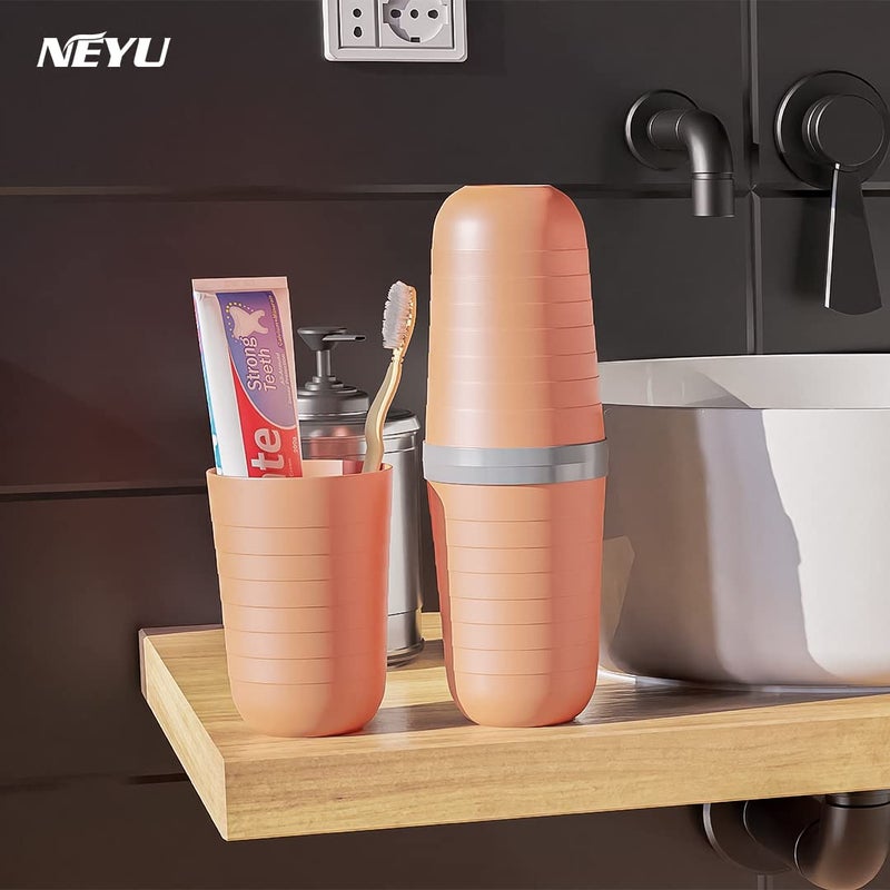 NEYU Plastic Toothbrush And Toothpaste Holder For Bathroom | Travel Toothbrush Case Cover |Toiletry And Cosmetic Holder (Multicolor) - Image 3