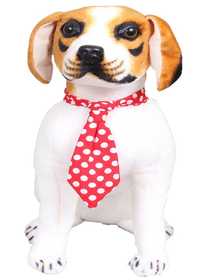 Tickles Soft Stuffed Plush Sitting Beagle Animal Dog Wearing Tie Toy for Kids Boys & Girls (Color: White Size: 30 cm) - Image 2