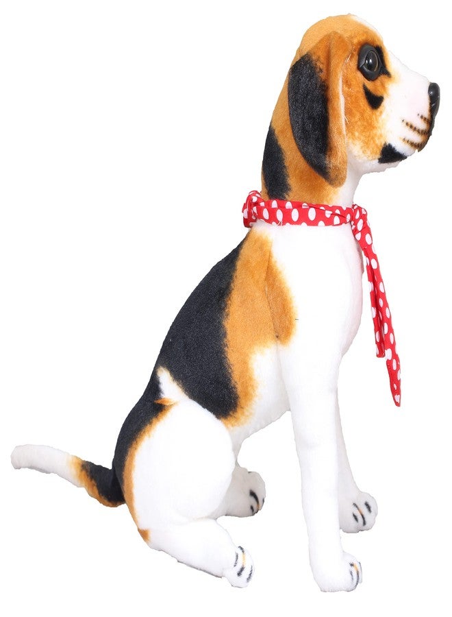 Tickles Soft Stuffed Plush Sitting Beagle Animal Dog Wearing Tie Toy for Kids Boys & Girls (Color: White Size: 30 cm) - Image 3