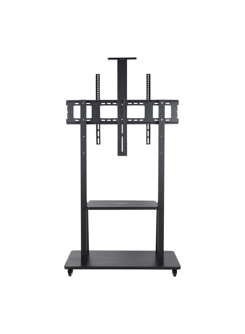 Olsenmark Movable TV Stand OMLB1300 with Projector Bracket – Supports 50” to 100” LED & LCD TVs, VESA 100×100 to 900×600 mm, Set-Top Box Shelf, Smooth Rolling Wheels, Heavy-Duty Design, Black - Image 1